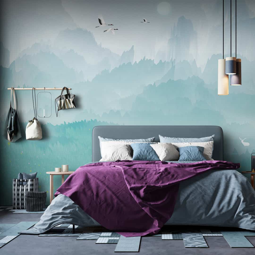 papier_peint _chambre_a_coucher Papier Peint Paysage Tête de Lit