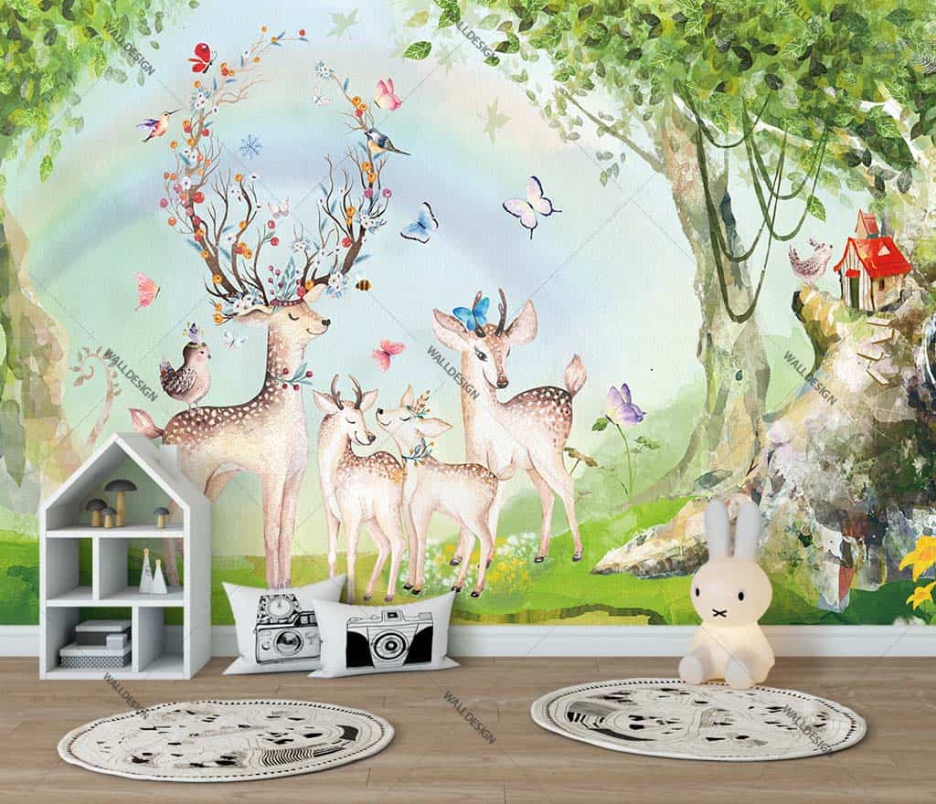 Papier peint Famille Cerf Papier peint Famille Cerf
