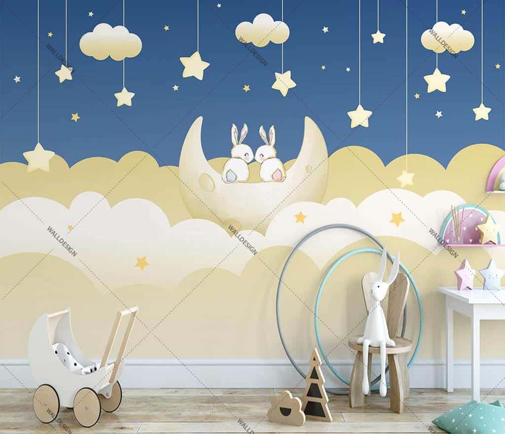 LAPIN Papier Peint Chambre D'enfant Petit Lapin