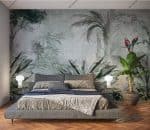 papier peint jungle panoramique et perroquet