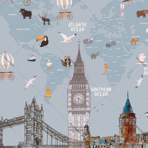 Papier Peint La Carte Du Monde A Monument