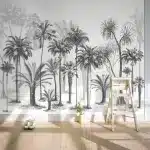 papier peint jungle noir et blanc