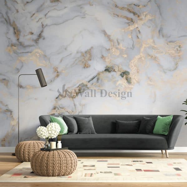 papier peint marbre gris