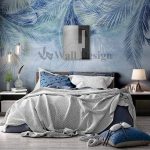 Papier Peint Palmier Jungle Bleu
