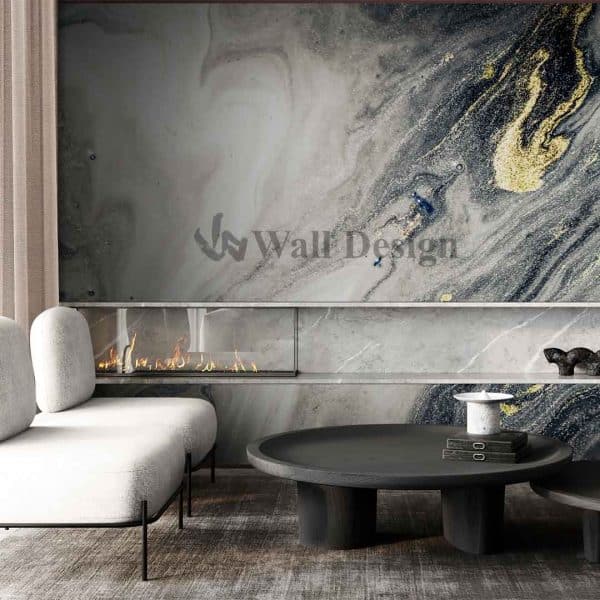 Papier Peint Black golden Marble