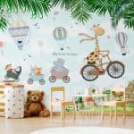 Papier Peint Le Girafon sur Bicyclette