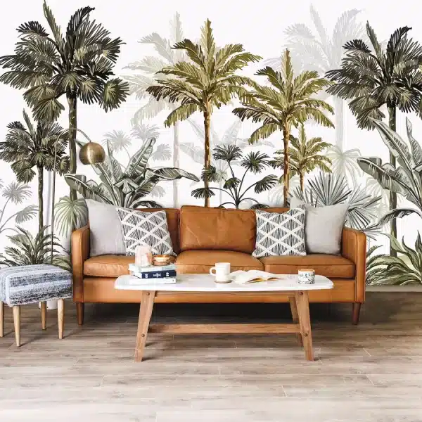 Papier peint panoramique Forêt Tropicale salon