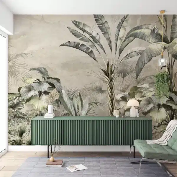 Papier peint végétation luxuriante