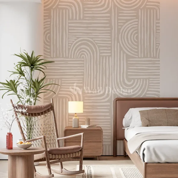 Papier Peint Géométrique Beige