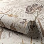 Papier peint texturé à feuillage floral