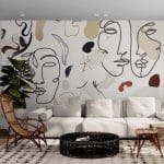 papier peint visages abstraits contemporains