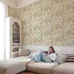 Papier peint tropicale feuilles beige – Image 2