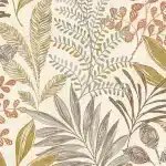 Papier peint tropicale feuilles beige – Image 3