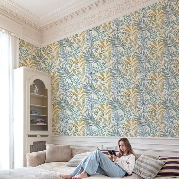 Papier peint feuilles tropicales