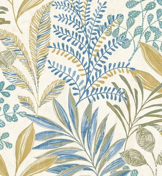 Papier peint feuilles tropicales