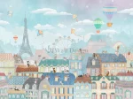 Papier Peint Paris avec Chats, Toits et Tour Eiffel