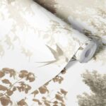 Papier Peint Panoramique Forêt Biche Sépia – Image 2