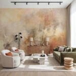 Papier peint beige abstrait doux