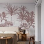 Papier Peint Palmeraie Rosée